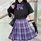 New Esports Girl JK Uniform Skirt Genuine Purple Pleated Skirt Short Skirt Suit Full Set Of Summer Autumn Girls' School Uniforms