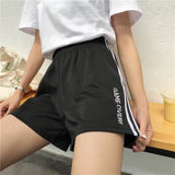 Summer vintage track shorts women vetement femme loose high waist pantalones cortos mujer wild Harajuku biker spodenki damskie