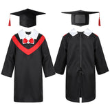 Kids Graduation Gown Bachelor Costumes Primary School Students Graduation Gown with Tassel Cap for Boys Girls Role Play Costume