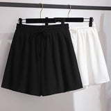 Plus Size 6XL 150KG Women Chiffon Shorts new arrival casual summer hot sale women shorts Casual Black White Shorts