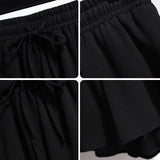 Plus Size 6XL 150KG Women Chiffon Shorts new arrival casual summer hot sale women shorts Casual Black White Shorts