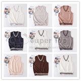 Women's Genuine JK Uniform Vest Thin Spring Autumn Uniform Original Japanese Student Knitted Gilet Vest Short Sleeveless Sweater