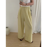ZllKl  Miss Studio  Summer Korean Style Casual Elastic Waist Ruffle Comfortable Casual Pants Women's Wear W3337