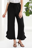 ZllKl  Popular Cross-Border  Temu European and American Summer Loose Casual Fashion Ruffled Bell-Bottoms Ankle-Length Pants Women