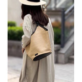 ZllKl  Straw Large Capacity Bag Female Tote Bag  New Summer Casual Shoulder Big Bag Commuting Woven Bucket Bag