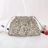 ZllKl  Handmade Beaded Finished Pearl Bag Ins All-Match Internet Celebrity Hand Carrying Woven Bag DIY String Beads Crossbody Bag Female Phone Bag