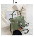 ZllKl  Women's Bag  Spring and Summer New Korean Style Fashion Shoulder Crossbody Small Square Bag Personalized Lock Textured Handbag