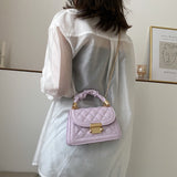 ZllKl  Women's Bag Popular INS Women's Bag  Classic Korean Style Fashion Trending Portable Small Square Bag Chain Messenger Bag