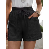 ZllKl  Cross Border Wish Summer Women's New Loose Linen Leisure Shorts Pocket Solid Color plus Size High Waist Wide Leg Pants