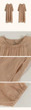 ZllKl  New Summer Ramie Qing Thin Breathable Stripes Three-Quarter Sleeve Loose Tea Break Dress