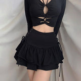 ZllKl  Qy21034 Autumn New Hot Girl Sexy Slim Side Waist Belt Skirt Women Fashion Women's Wear Short Skirt