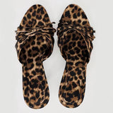 ZllKl  New Women's Shoes Bow Leopard Print High Heel Sandals Pointed Stiletto Mesh High Heel Sandals Women's Shoes Summer