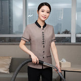 Hotel Cleaning Service Uniform Summer Guest Room Waiter Workwear Short Sleeve Hotel Property Cleaning PA Aunt Uniform