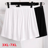 New  Ladies Plus Size Leggings Shorts Women Large Size Slim Elastic Black White Modal Basic Shorts 3XL 4XL 5XL 6XL 7XL