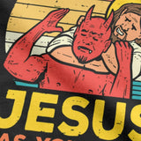Jesus Has Your Back Jiu Jitsu Retro Christian T Shirts Women And Men Cotton Vintage Short Sleeve Tee Shirt Plus Size Tops