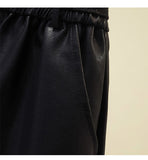 Women Plus Size 3XL 4XL Vintage PU Short High Waist Loose Free Shipping Clothing Female Korean High Streetwear Leather Pants