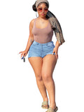 Plus Size Womens High Waist Ripped Hole Short Jeans Washed Distressed Sexy Denim Shorts Hot Sexy Summer Shorts Jeans ouc1502