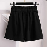 New  Ladies Summer Plus Size Shorts For Women Large Loose Casual Wide Leg Black Pocket Shorts 3XL 4XL 5XL 6XL 7XL