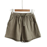 Plus Size 6XL 150KG  Casual Summer Shorts Cotton Linen Women Beach Shorts Vintage High Waist Shorts Street Wear