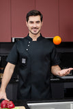 Free Logo Chef Waiter Uniform Short Sleeve Kitchen Restaurant Cook Chef Jaket Wear Shirt Breathable Barber Sushi Costumes coat