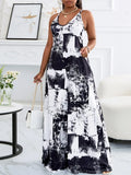 Plus Size Tie Dye Print Wide Leg Jumpsuit