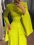 Uoozee 2024 Latest Style Fashion Solid Color Party Evening Dress Women Spring Summer Ruffle Sleeves Elegant A-Line Maxi Dresses