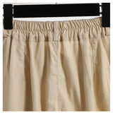 Plus Size 3XL 4XL 5XL Linen Shorts For Women High Waist Wide Leg  New Summer Sexy Mini Pants Female Free Shipping Clothing