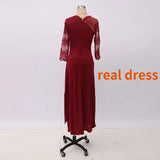 Vintage Bridesmaid Dress For Women Long Lace Sheer Round Neck Mid Sleeve Vestidos De Mujer Women Clothing Birthday Party Dresses