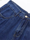 Plus Size Women's Shorts Wide-Leg With Folds In Summer Thin Denim Shorts The Non-Stretch Jeans For Busty Lady To Wear In Summer