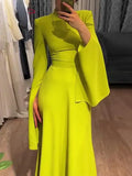 Uoozee 2024 Latest Style Fashion Solid Color Party Evening Dress Women Spring Summer Ruffle Sleeves Elegant A-Line Maxi Dresses