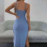 Sexy Backless Long Dress Fashion Women Bandage Cut Out Split Bodycon Dress Ladies Party Club Maxi Dresses Vestidos JY21121