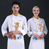 C352 Chef's Work Clothes Men's Long Sleeved Waiter Jacket Adult Chef Uniform Catering Restaurant Cake Point Baker's Back Kitchen