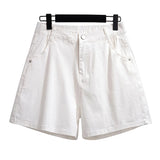 New Summer Plus Size Women Jeans Shorts For Women Large Size Black White Pocket Cotton Denim Shorts 3XL 4XL 5XL 6XL 7XL