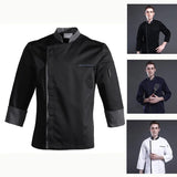 Chef Jacket Men Women Long Sleeve Kitchen Cook Coat Restaurant Clothes Pastry Bakery Waiter Uniform