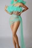 New Arrival Sequin Butterfly Decoration Women Homecoming Gowns Mint Green Short Prom Dresses 2024 with Side Train Xinshenlv