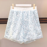 New 2022 Ladies Plus Size Basic Shorts For Women Large Size Floral Embroidery Lace Shorts 3XL 4XL 5XL 6XL 7XL
