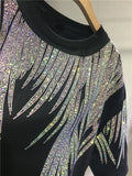 L-4XL Plus Size Tops Rhinestone Graphic T-shirts Luxury Large Size Tunic for Women Men Summer Cotton Women's Clothing Chubby Y2K