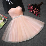 Women French Style  Princess Dresses Tube Top Empire Waist Pink Organza Dress Ball Gown Summer Holiday Party Dress