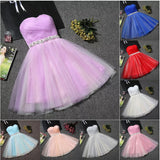 Women French Style  Princess Dresses Tube Top Empire Waist Pink Organza Dress Ball Gown Summer Holiday Party Dress