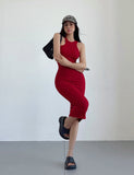 Zllkl Kim Solid Color Halter Neck Sleeveless Slim Long Dress