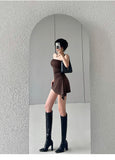 Zllkl Mona Solid Color Backless Slim Pleated Bandeau Hip Wrapped Sleeveless Mini Dress